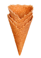 Three waffle cups on a white background