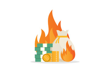 Burn money vector design illustration