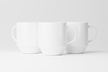 Ceramic Mug Cup For Coffee Tea White Blank 3D rendering Mockup