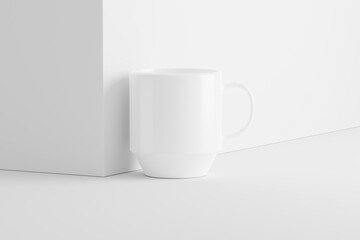 Ceramic Mug Cup For Coffee Tea White Blank 3D rendering Mockup