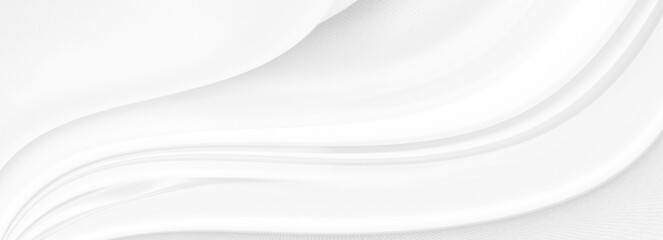 White gray satin texture that is white silver fabric silk panorama background with beautiful soft blur pattern natural.