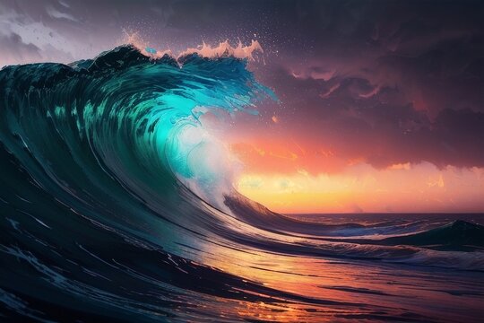 Ocean wave, generative ai © inspiretta