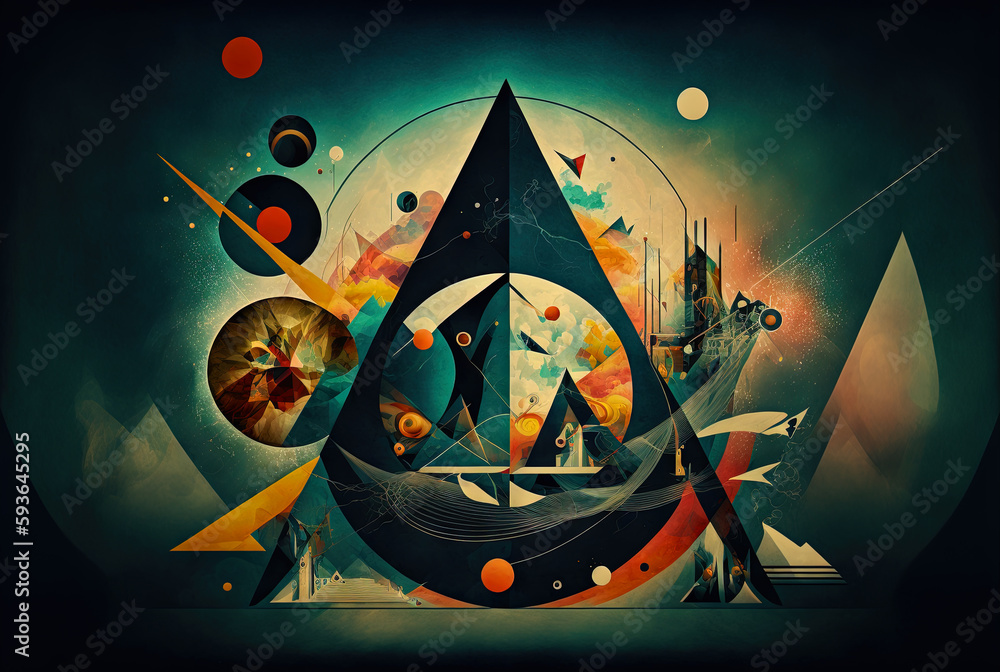 Aufkleber abstract shapes retro composition in 20s avantrgarde or futurism style. retro background with surrea