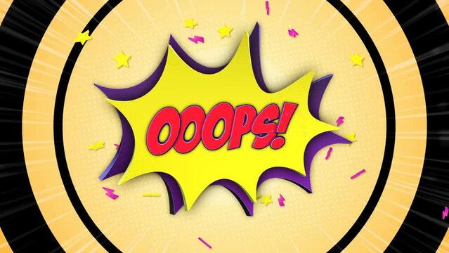 OOOPS Comic Text Animation, with Alpha Matte, Loop, 4k
