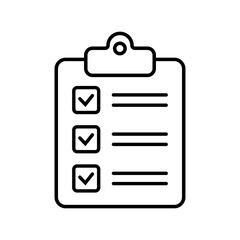 Clipboard and checklist icon. Project management, questionnaire line icon. To do list vector icon for web site and app design.