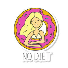 Girl with Donut Sticker No Diet