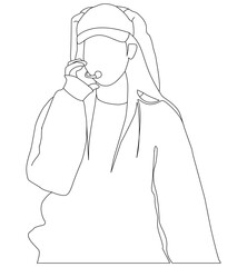 illustration of a cute young girl kpop idol with a charming posture greeting fans