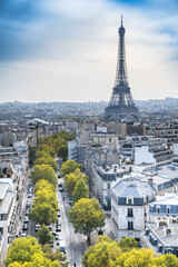 Panorama view from Triumphal Arch, Paris, France