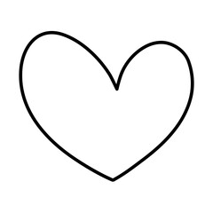 Heart line icon. Doodle heart hand drawn symbol. Vector illustration isolated on white.