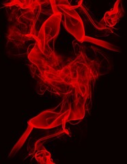 Red Fire and Smoke on Black Background