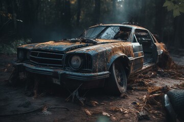 Obraz na płótnie Canvas wrecked car. Generative AI