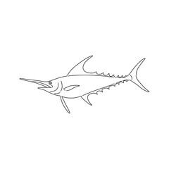 Hand drawn swordfish. Vector illustration in sketch style.