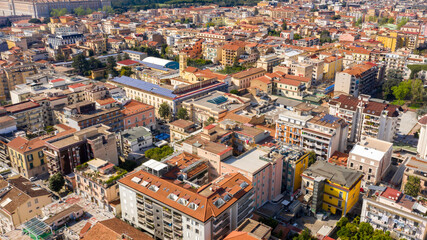 Fototapeta na wymiar Aerial view of the historic center of Caserta, in Campania, Italy.