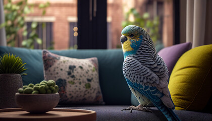 Bird sitting in apartment