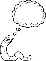 thought bubble cartoon worm