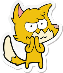 sticker of a cartoon annoyed fox