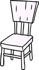 gradient cartoon doodle of a  wooden chair