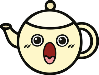 Obraz premium cute cartoon tea pot