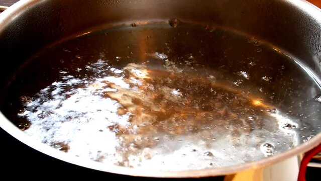 Cooking water in a pot