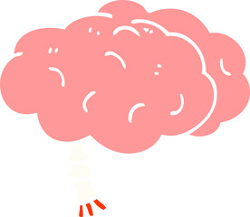 flat color illustration cartoon brain