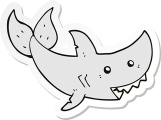 sticker of a cartoon shark