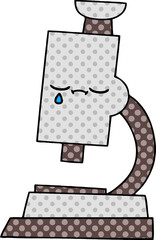 comic book style cartoon microscope