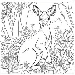 Kangaroo painting, Generative AI