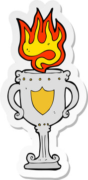 sticker of a cartoon trophy