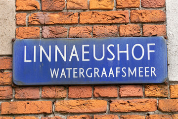 Street Sign Linnaeushof At Amsterdam The Netherlands 28-3-2023