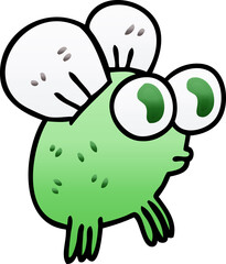 quirky gradient shaded cartoon fly