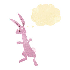 cartoon rabbit with thought bubble