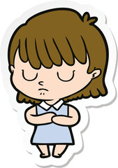 sticker of a cartoon woman