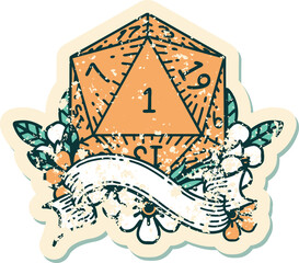 natural one d20 dice roll illustration