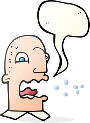 speech bubble cartoon burping man