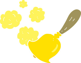 flat color illustration of a cartoon hand bell
