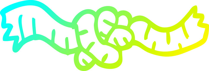 cold gradient line drawing cartoon tied rope