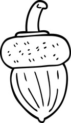 line drawing cartoon acorn