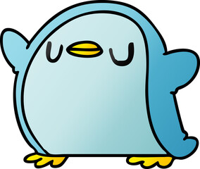 gradient cartoon kawaii of a cute penguin