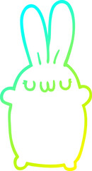 cold gradient line drawing cartoon rabbit