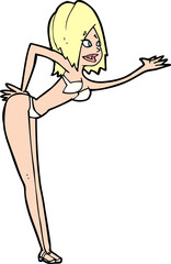 cartoon woman in bikini