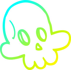 cold gradient line drawing cartoon halloween skull