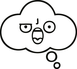 line drawing cartoon thought bubble