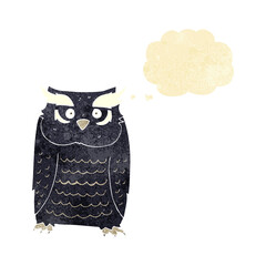 cartoon owl with thought bubble
