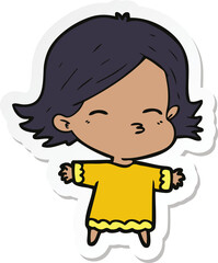sticker of a cartoon woman