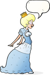 cartoon princess with speech bubble