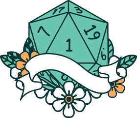 natural one d20 dice roll illustration