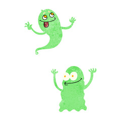 retro cartoon ghosts