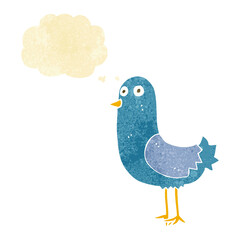cartoon bird with thought bubble