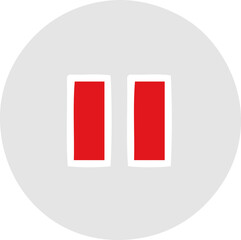 flat color retro cartoon pause button