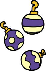 cartoon doodle xmas baubles